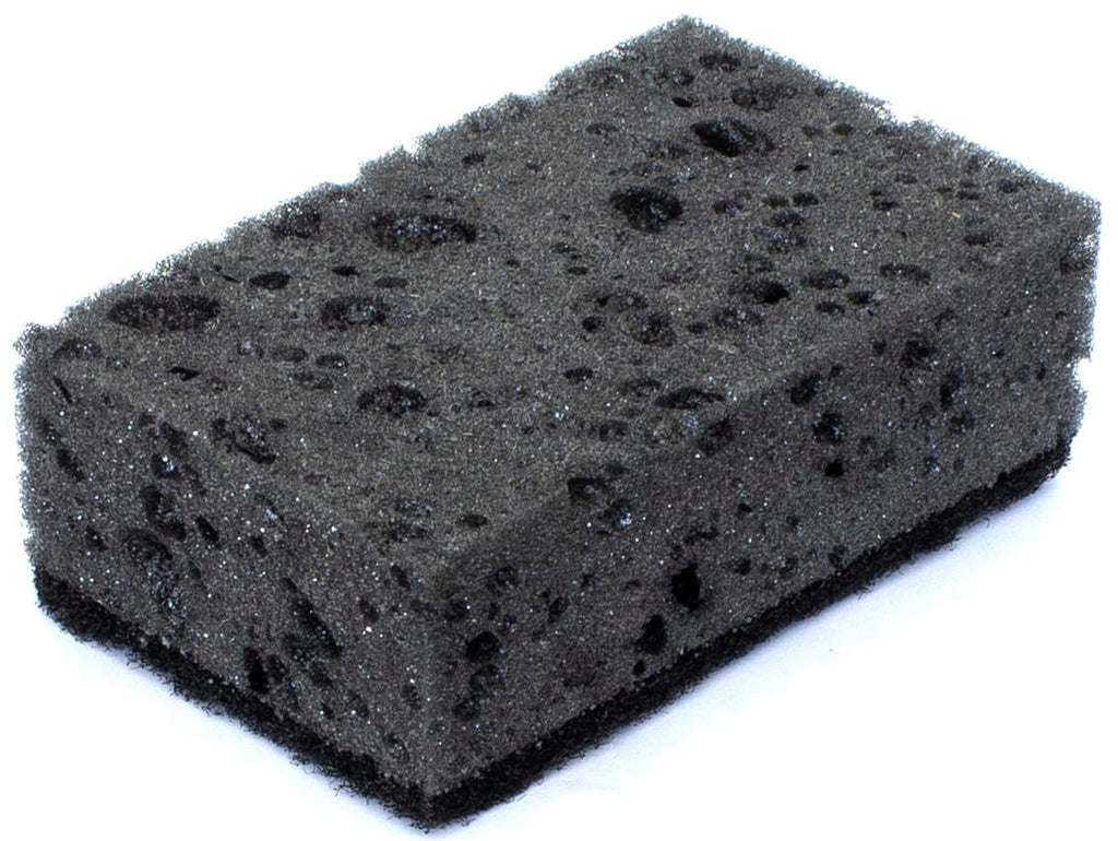Orange Multi Use Scrub Sponge. Made in Europe. 18 Pack, 4.3x2.8x1.4 inches. Odorless Heavy Duty and Non Scratch Fiber. Durable and Delicate Scrubber for Oven and Stove, Bathroom and Basement
