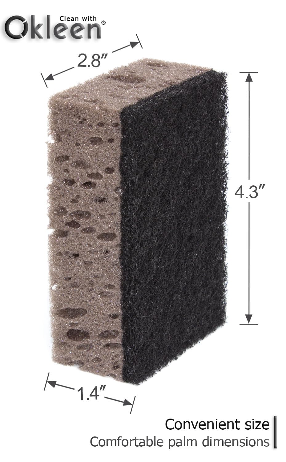 Orange Multi Use Scrub Sponge. Made in Europe. 18 Pack, 4.3x2.8x1.4 inches. Odorless Heavy Duty and Non Scratch Fiber. Durable and Delicate Scrubber for Oven and Stove, Bathroom and Basement
