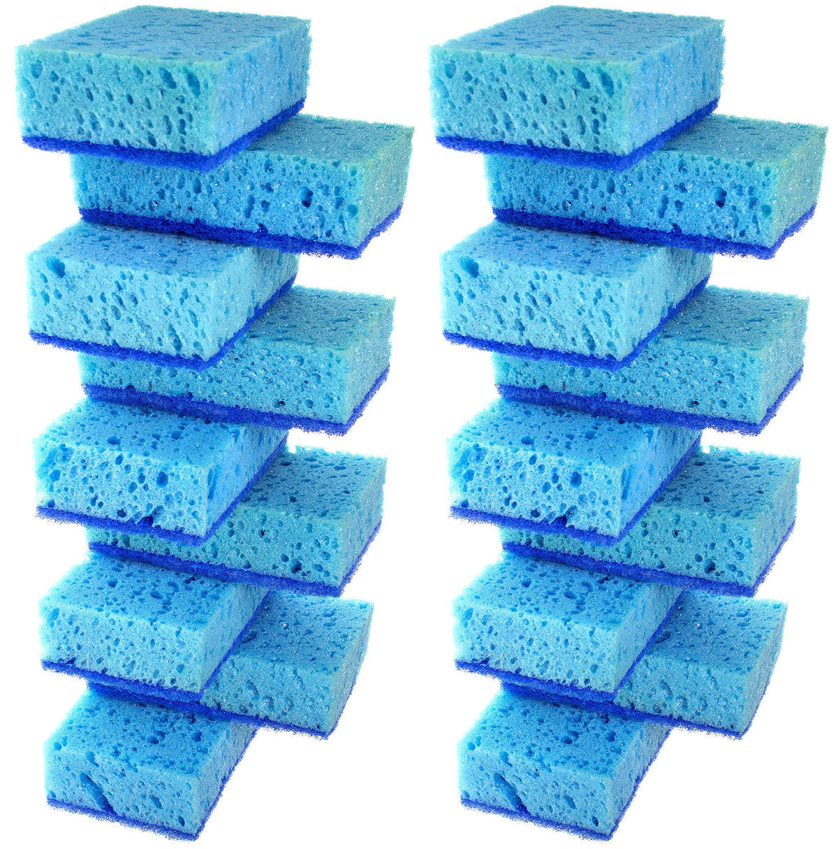 Orange Multi Use Scrub Sponge. Made in Europe. 18 Pack, 4.3x2.8x1.4 inches. Odorless Heavy Duty and Non Scratch Fiber. Durable and Delicate Scrubber for Oven and Stove, Bathroom and Basement